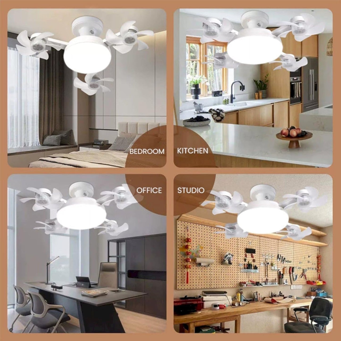 Smart LED Ceiling Fan with Drone-Style Design