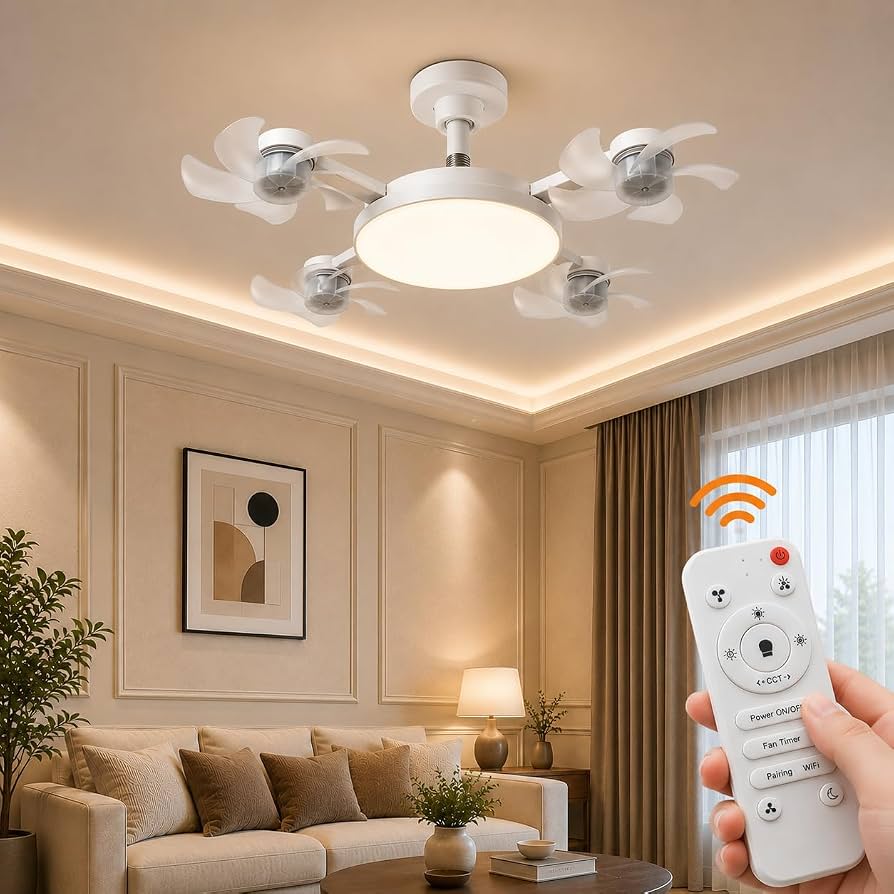 Smart LED Ceiling Fan with Drone-Style Design
