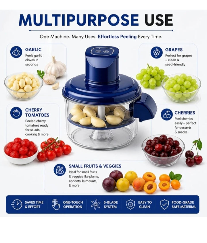 Automatic Garlic Peeler – Electric Garlic Skin Remover & Kitchen Helper