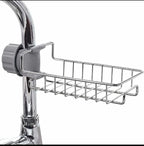Faucet Mounted Sink Rack – Stainless Steel Kitchen Organizer & Sponge Holder