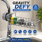 Faucet Mounted Sink Rack – Stainless Steel Kitchen Organizer & Sponge Holder