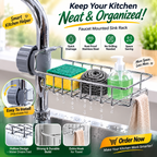 Faucet Mounted Sink Rack – Stainless Steel Kitchen Organizer & Sponge Holder
