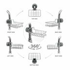 Faucet Mounted Sink Rack – Stainless Steel Kitchen Organizer & Sponge Holder
