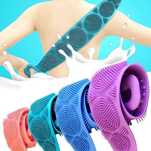 Silicone Shower Brush, Silicone Body Brush Shower Scrubber with Added soap,  Exfoliating Massage Bath Brush Set of 4, Shower Loofah Brush to Deep