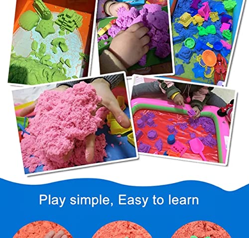 13SOEME Kinetic Sand for Kids 1 Kg, Sand Castle Set for Kids, Multicolour Magic  Sand, Gluten Free Wonder Sand Clay for Kids to Play, Dough Box with 5  Castle Moulds, Reusable, Sensory